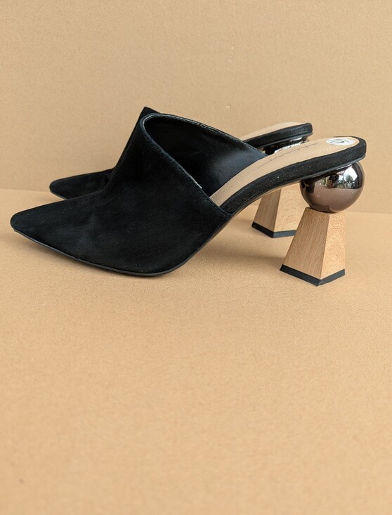Alfani Shoes - Alfani Step N Flex Suede Pointed Toe Mules Architectural Heel Women Black 10M